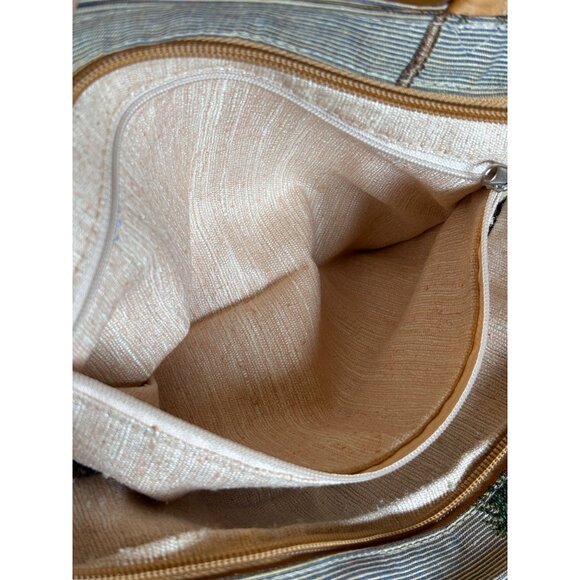 Tommy Bahama Tropical Print Tapestry Tote Handbag Small Shoulder Bag Leather Han - Picture 10 of 11